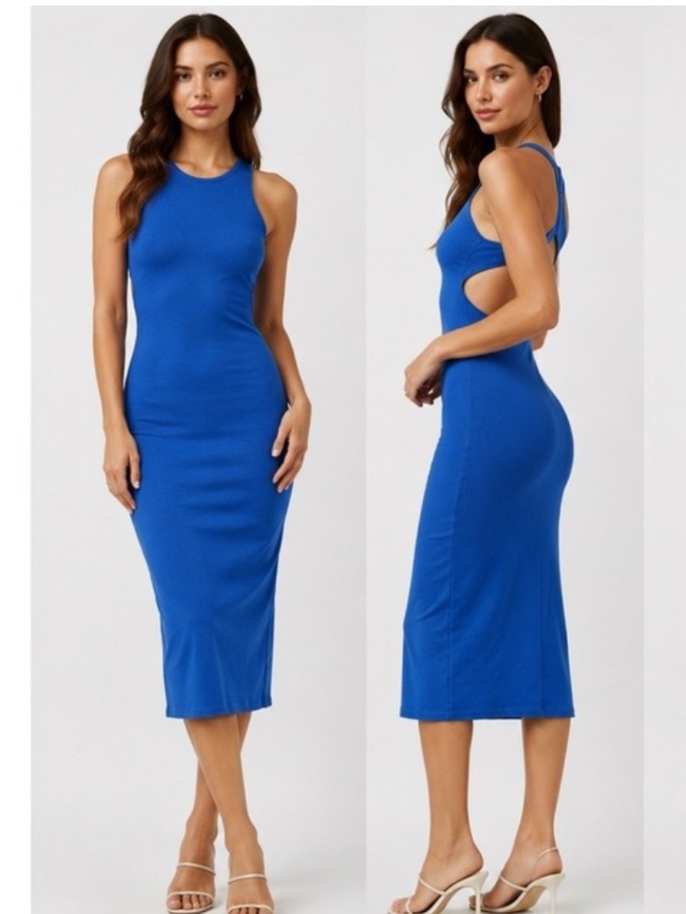 House of Harlow Revolve Luxe Essentials Cobalt Blue Backless Midi Dress Small